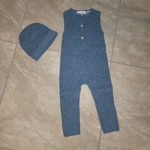 Knit Zara Baby Boy Jumpsuit & Knit Beanie